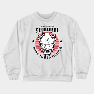 Samurai Oni Mask Illustration Crewneck Sweatshirt